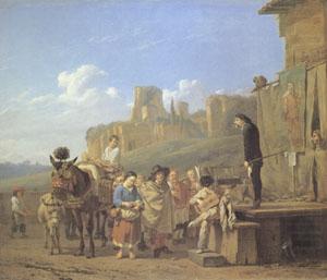 Karel Dujardin A Party of Charlatans in an Italian Landscape (mk05) china oil painting image